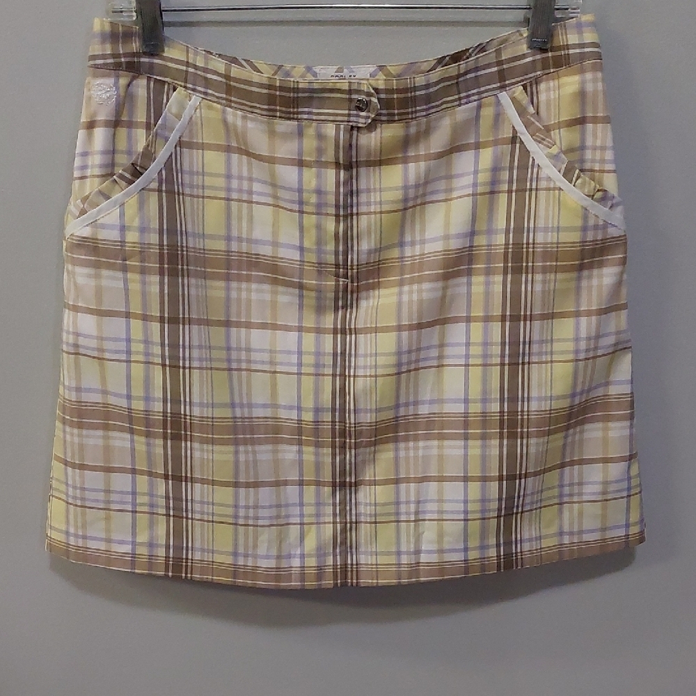 Brown and Yellow Plaid Skort Izod Golf Size 6